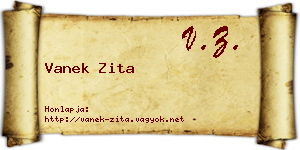 Vanek Zita névjegykártya